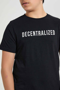 Redtag-Beige-Distant-Lands-Tee-Graphic-T-Shirts-Senior-Boys-9 to 14 Years