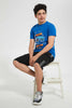 Redtag-Blue-Adventure-Tee-Graphic-T-Shirts-Senior-Boys-9 to 14 Years