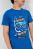 Redtag-Blue-Adventure-Tee-Graphic-T-Shirts-Senior-Boys-9 to 14 Years