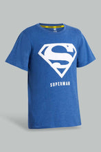 تنزيل الصورة على معرض الصور، Redtag-Blue-Superman-Tee-Graphic-T-Shirts-Senior-Boys-9 to 14 Years
