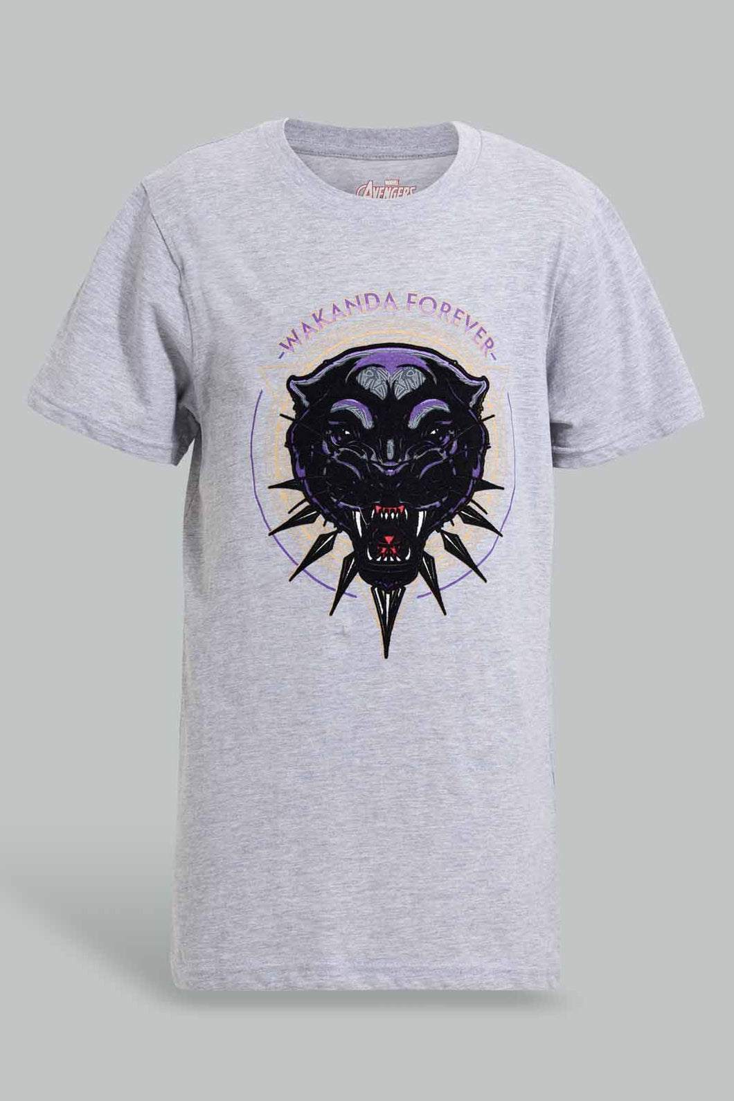 Redtag-Grey-Mel-Black-Panther-Tee-BSR-T-Shirts,-Category:T-Shirts,-Colour:Grey,-Filter:Senior-Boys-(9-to-14-Yrs),-New-In,-New-In-BSR,-Non-Sale,-S22D,-Section:Kidswear,-TBL-Senior-Boys-9 to 14 Years