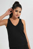 Redtag-Black-Rib-Vest-Plain-T-Shirts-Women's-