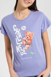 Redtag-Purple-Casual-T-Shirt-Category:T-Shirts,-Colour:Purple,-Filter:Senior-Girls-(9-to-14-Yrs),-GSR-T-Shirts,-New-In,-New-In-GSR,-Non-Sale,-S22D,-Section:Kidswear,-TBL-Senior-Girls-9 to 14 Years