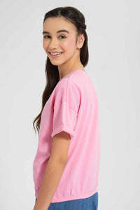 Redtag-Yellow-Casual-T-Shirt-Category:T-Shirts,-Colour:Yellow,-Filter:Senior-Girls-(9-to-14-Yrs),-GSR-T-Shirts,-New-In,-New-In-GSR,-Non-Sale,-S22D,-Section:Kidswear,-TBL-Senior-Girls-9 to 14 Years