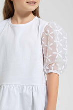 Load image into Gallery viewer, Redtag-White-Lace-Sleeve-Blouse-Blouses-Girls-2 to 8 Years
