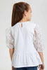 Redtag-White-Lace-Sleeve-Blouse-Blouses-Girls-2 to 8 Years