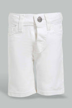Load image into Gallery viewer, Redtag-White-Color-Denim-Short-Denim-Shorts-Infant-Boys-3 to 24 Months
