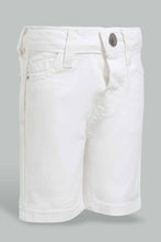 Load image into Gallery viewer, Redtag-White-Color-Denim-Short-Denim-Shorts-Infant-Boys-3 to 24 Months
