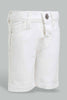 Redtag-White-Color-Denim-Short-Denim-Shorts-Infant-Boys-3 to 24 Months