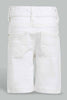 Redtag-White-Color-Denim-Short-Denim-Shorts-Infant-Boys-3 to 24 Months