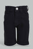 Redtag-Black-Color-Denim-Short-Denim-Shorts-Infant-Boys-3 to 24 Months