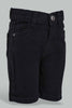 Redtag-Black-Color-Denim-Short-Denim-Shorts-Infant-Boys-3 to 24 Months