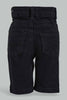 Redtag-Black-Color-Denim-Short-Denim-Shorts-Infant-Boys-3 to 24 Months