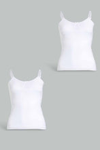 Load image into Gallery viewer, Redtag-White-X-White-Vest-(2Pack)-Vests-Senior-Girls-9 to 14 Years
