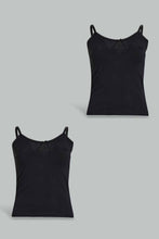 Load image into Gallery viewer, Redtag-Black-X-Black-Vest-(2Pack)-Vests-Senior-Girls-9 to 14 Years
