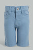 Redtag-Blue-Color-Denim-Short-Denim-Shorts-Infant-Boys-3 to 24 Months