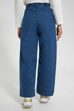 تنزيل الصورة على معرض الصور، Redtag-Blue-Wide-Leg-Denims-Jeans-Wide-Fit-Women&#39;s-
