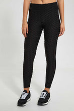 Load image into Gallery viewer, Redtag-Black-Jacquard-Active-Pant-Joggers-Women&#39;s-
