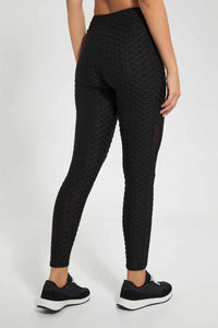 Redtag-Black-Jacquard-Active-Pant-Joggers-Women's-