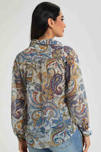 Load image into Gallery viewer, Redtag-Assorted-Paisley-Printed-Lurex-Dobby-Blouse-Blouses-Women&#39;s-
