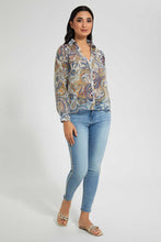 Load image into Gallery viewer, Redtag-Assorted-Paisley-Printed-Lurex-Dobby-Blouse-Blouses-Women&#39;s-
