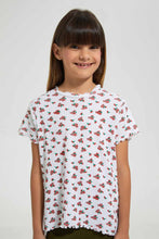 Load image into Gallery viewer, Redtag-White--Girls-Aop-T-Shirt-Graphic-T-Shirts-Girls-2 to 8 Years
