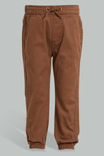 تنزيل الصورة على معرض الصور، Redtag-Brown-Twill-Jogger-Chinos-Infant-Boys-3 to 24 Months
