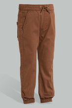 تنزيل الصورة على معرض الصور، Redtag-Brown-Twill-Jogger-Chinos-Infant-Boys-3 to 24 Months
