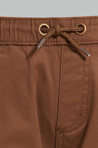 Redtag-Brown-Twill-Jogger-Chinos-Infant-Boys-3 to 24 Months