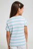 Redtag-Sky-Blue-Girls-Yarn-Dyed-Stripe-T-Shirt-Graphic-T-Shirts-Girls-2 to 8 Years