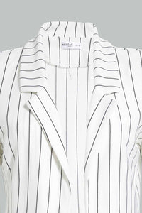 Redtag-White-Stripe-Rolled-Up-Sleeve-Jacket-Category:Jackets,-Colour:White,-Filter:Women's-Clothing,-New-In,-New-In-Women,-Non-Sale,-S22C,-Section:Women,-Women-Jackets-Women's-