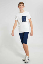 Load image into Gallery viewer, Redtag-White-Oversize-Heat-Seal-Patch-Tee-Plain-T-Shirts-Senior-Boys-9 to 14 Years
