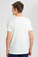 Load image into Gallery viewer, Redtag-White-Oversize-Heat-Seal-Patch-Tee-Plain-T-Shirts-Senior-Boys-9 to 14 Years
