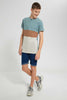 Redtag-Blue-Color-Block-Zip-Placket-Tee-Striped-T-Shirts-Senior-Boys-9 to 14 Years
