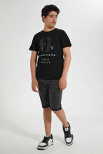 تنزيل الصورة على معرض الصور، Redtag-Black-Reflective-Beyound-Tee-Graphic-T-Shirts-Senior-Boys-9 to 14 Years
