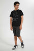 Redtag-Black-Reflective-Beyound-Tee-Graphic-T-Shirts-Senior-Boys-9 to 14 Years