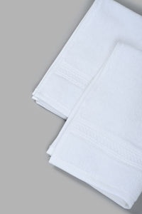 Redtag-White-Textured-Cotton-Face-Towel-Set-(2-Piece)-365,-Category:Towels,-Colour:White,-Filter:Home-Bathroom,-HMW-BAC-Tow-Towels,-New-In,-New-In-HMW-BAC,-Non-Sale,-Section:Homewares-Home-Bathroom-