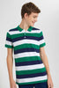 Redtag-Navy/Green/White-Stripe-Polo-Tee-Polo-Shirts-Senior-Boys-9 to 14 Years