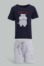 Load image into Gallery viewer, Redtag-Navy-And-Grey-Applique-Casual-Set-(2-Pack)-Sets-Infant-Boys-3 to 24 Months
