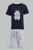 Redtag-Navy-And-Grey-Applique-Casual-Set-(2-Pack)-Sets-Infant-Boys-3 to 24 Months