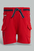 Redtag-Red-Cargo-Pocket-Rib-Active-Shorts-Active-Shorts-Infant-Boys-3 to 24 Months