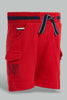 Redtag-Red-Cargo-Pocket-Rib-Active-Shorts-Active-Shorts-Infant-Boys-3 to 24 Months