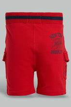 تنزيل الصورة على معرض الصور، Redtag-Red-Cargo-Pocket-Rib-Active-Shorts-Active-Shorts-Infant-Boys-3 to 24 Months
