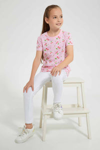 Redtag-Assorted-2-Pack-T-Shirt-Graphic-T-Shirts-Girls-2 to 8 Years