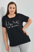 تنزيل الصورة على معرض الصور، Redtag-Black-Friends-T-Shirt-Graphic-T-Shirts-Women&#39;s-
