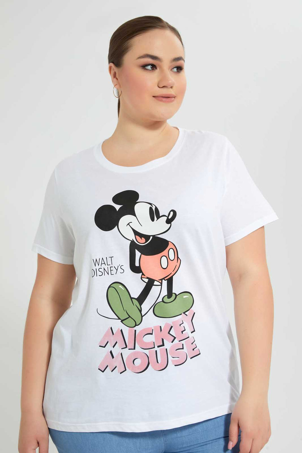 Redtag-White-Mickey-Mouse-T-Shirt-Graphic-T-Shirts-Women's-