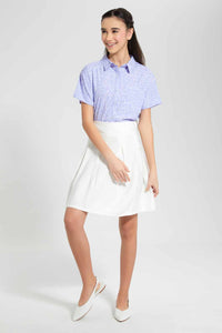 Redtag-Assorted-Purple-Disty-Print-Crop-Shirt-Category:Blouses,-Colour:Assorted,-Filter:Senior-Girls-(9-to-14-Yrs),-GSR-Blouses,-New-In,-New-In-GSR,-Non-Sale,-S22D,-Section:Kidswear,-TBL-Senior-Girls-9 to 14 Years