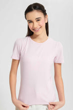 Load image into Gallery viewer, Redtag-Purple-Rib-Puff-Sleeve-T-Shirt-Category:T-Shirts,-Colour:Purple,-Filter:Senior-Girls-(9-to-14-Yrs),-GSR-T-Shirts,-New-In,-New-In-GSR,-Non-Sale,-S22D,-Section:Kidswear,-TBL-Senior-Girls-9 to 14 Years
