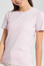 Load image into Gallery viewer, Redtag-Purple-Rib-Puff-Sleeve-T-Shirt-Category:T-Shirts,-Colour:Purple,-Filter:Senior-Girls-(9-to-14-Yrs),-GSR-T-Shirts,-New-In,-New-In-GSR,-Non-Sale,-S22D,-Section:Kidswear,-TBL-Senior-Girls-9 to 14 Years
