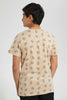 Redtag-Beige-Allover-Print-T-Shirt-Graphic-T-Shirts-Senior-Boys-9 to 14 Years